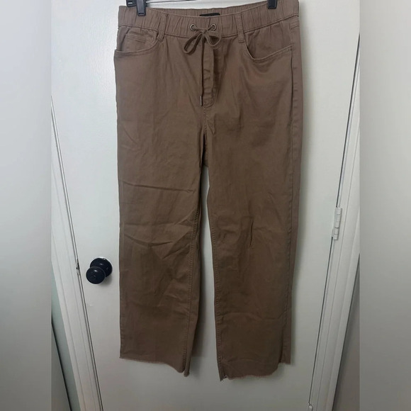 Sincerely Jules Wide Leg Brown Stretch Waist Draw String Womens Pant size L 1187 - Picture 1 of 6